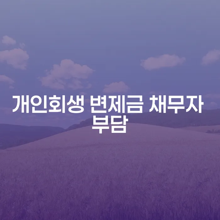 개인회생 변제금 채무자 부담, 어떻게 해결할 수 있을까요?