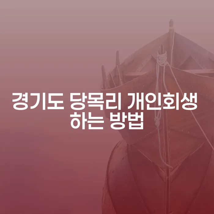 경기도 당목리 개인회생, 어떻게 시작해야 할까요?